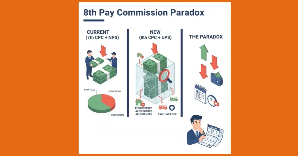 "Post-UPS" Paradox: क्यों 8th CPC से Actually Initial में Take-Home Pay कम हो सकती है? 2 8th pay commission paradox
